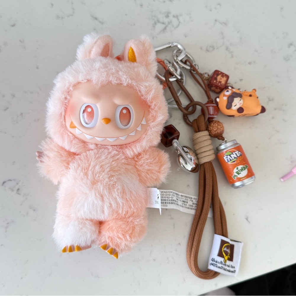 Authentic Labubu bie happiness with key chain
